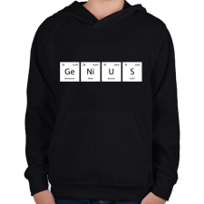 PRINTFASHION GeNiUS (Periódusos rendszer) - Gyerek kapucnis pulóver - Fekete gyerek pulóver, kardigán