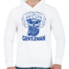 PRINTFASHION Gentleman - Szakállas koponya - Férfi kapucnis pulóver - Fehér