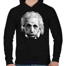 PRINTFASHION Geometrikus Einstein - Férfi kapucnis pulóver - Fekete