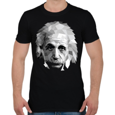 PRINTFASHION Geometrikus Einstein - Férfi póló - Fekete