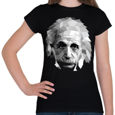 PRINTFASHION Geometrikus Einstein - Női póló - Fekete