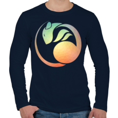 PRINTFASHION Geometrikus patkány - Férfi hosszú ujjú póló - Sötétkék