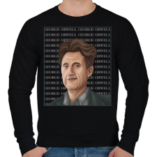 PRINTFASHION George Orwell - Férfi pulóver - Fekete férfi pulóver, kardigán