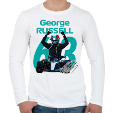 PRINTFASHION George Russell - Férfi hosszú ujjú póló - Fehér férfi póló