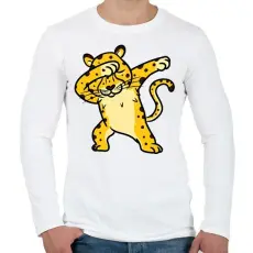 PRINTFASHION Gepárd dab. - Férfi hosszú ujjú póló - Fehér