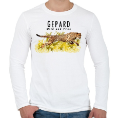 PRINTFASHION gepard - Férfi hosszú ujjú póló - Fehér