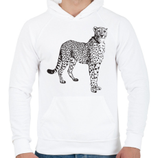 PRINTFASHION Gepárd  - Férfi kapucnis pulóver - Fehér