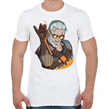 PRINTFASHION Geralt - Igni jel - Férfi póló - Fehér férfi póló