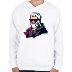 PRINTFASHION Geralt the witcher - Gyerek kapucnis pulóver - Fehér