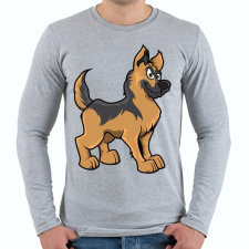 PRINTFASHION German Shepherd - Férfi hosszú ujjú póló - Sport szürke férfi póló