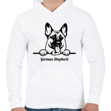PRINTFASHION German Shepherd - Férfi kapucnis pulóver - Fehér