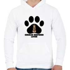PRINTFASHION German Shepherd Lover - Férfi kapucnis pulóver - Fehér férfi pulóver, kardigán