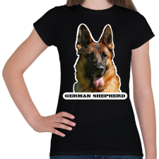 PRINTFASHION German shepherd - Női póló - Fekete női póló