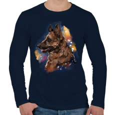 PRINTFASHION german shepherd watercolor - Férfi hosszú ujjú póló - Sötétkék