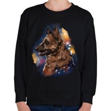 PRINTFASHION german shepherd watercolor - Gyerek pulóver - Fekete
