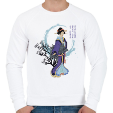 PRINTFASHION Gésa - Haiku - Férfi pulóver - Fehér férfi pulóver, kardigán