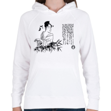 PRINTFASHION Gésa - Női kapucnis pulóver - Fehér női pulóver, kardigán