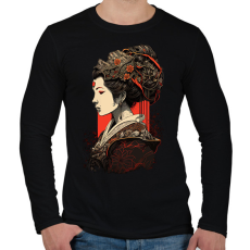 PRINTFASHION Gésa Shinto királynő - Férfi hosszú ujjú póló - Fekete