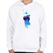 PRINTFASHION Get away - Gyerek kapucnis pulóver - Fehér gyerek pulóver, kardigán