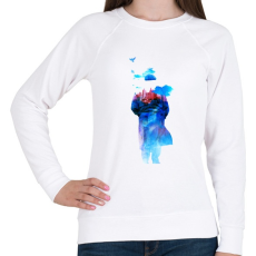 PRINTFASHION Get away - Női pulóver - Fehér