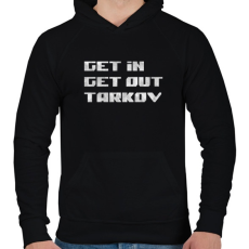 PRINTFASHION Get in Get out Tarkov - Férfi kapucnis pulóver - Fekete