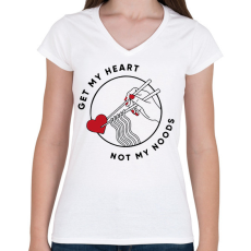 PRINTFASHION Get my heart - Női V-nyakú póló - Fehér