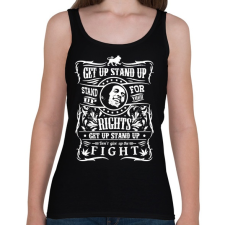 PRINTFASHION Get up stand up - Női atléta - Fekete női trikó