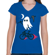 PRINTFASHION Ghost Rider - Női V-nyakú póló - Királykék női póló