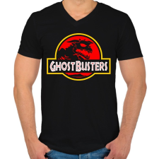 PRINTFASHION Ghostbusters - Férfi V-nyakú póló - Fekete férfi póló