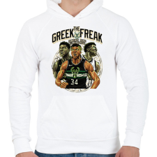 PRINTFASHION Giannis Antetokounmpo - Férfi kapucnis pulóver - Fehér férfi pulóver, kardigán