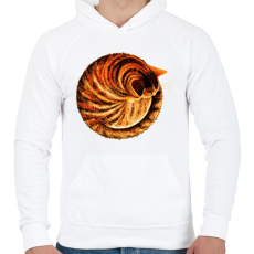 PRINTFASHION Ginger cat - Férfi kapucnis pulóver - Fehér