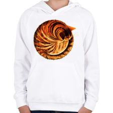 PRINTFASHION Ginger cat - Gyerek kapucnis pulóver - Fehér gyerek pulóver, kardigán