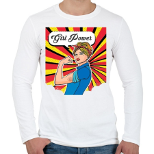 PRINTFASHION Girl Power - Férfi hosszú ujjú póló - Fehér férfi póló
