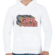 PRINTFASHION Girl Power - Férfi kapucnis pulóver - Fehér férfi pulóver, kardigán