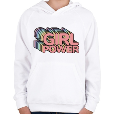 PRINTFASHION Girl Power - Gyerek kapucnis pulóver - Fehér