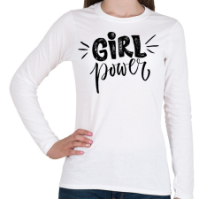 PRINTFASHION Girl power - Női hosszú ujjú póló - Fehér női póló
