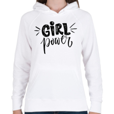 PRINTFASHION Girl power - Női kapucnis pulóver - Fehér női pulóver, kardigán