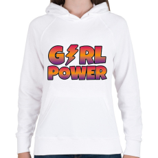 PRINTFASHION Girl power - Női kapucnis pulóver - Fehér