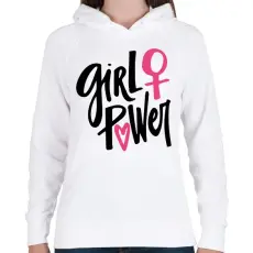 PRINTFASHION girl power - Női kapucnis pulóver - Fehér