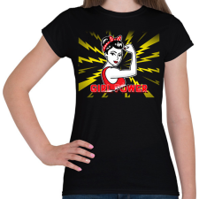 PRINTFASHION GIRL POWER - Női póló - Fekete női póló