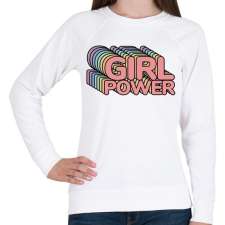 PRINTFASHION Girl Power - Női pulóver - Fehér női pulóver, kardigán