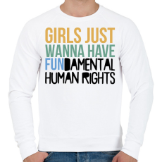 PRINTFASHION Girls just wanna have - Férfi pulóver - Fehér