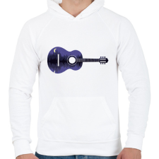 PRINTFASHION Gitár az éjszakában - Férfi kapucnis pulóver - Fehér férfi pulóver, kardigán