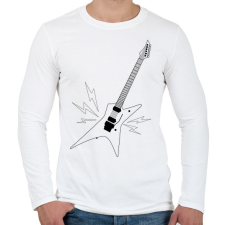 PRINTFASHION Gitár  - Férfi hosszú ujjú póló - Fehér férfi póló