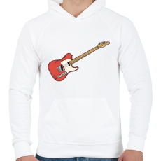 PRINTFASHION Gitár - Férfi kapucnis pulóver - Fehér