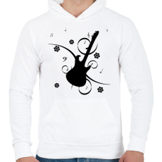 PRINTFASHION Gitár - Férfi kapucnis pulóver - Fehér