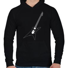 PRINTFASHION Gitár  - Férfi kapucnis pulóver - Fekete