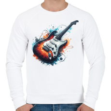 PRINTFASHION gitár - Férfi pulóver - Fehér