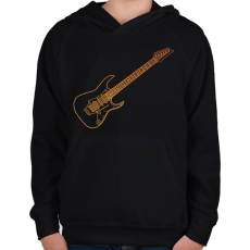 PRINTFASHION Gitár - Gyerek kapucnis pulóver - Fekete