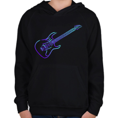 PRINTFASHION gitár - Gyerek kapucnis pulóver - Fekete